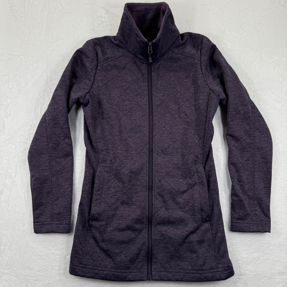 The North Face Womens S P Purple Quilted‎ Fleece Lined Full Zip Jacket